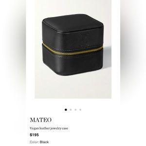 Mateo New York Vegan Leather Jewelry Travel Case in Black brand new in gift box!